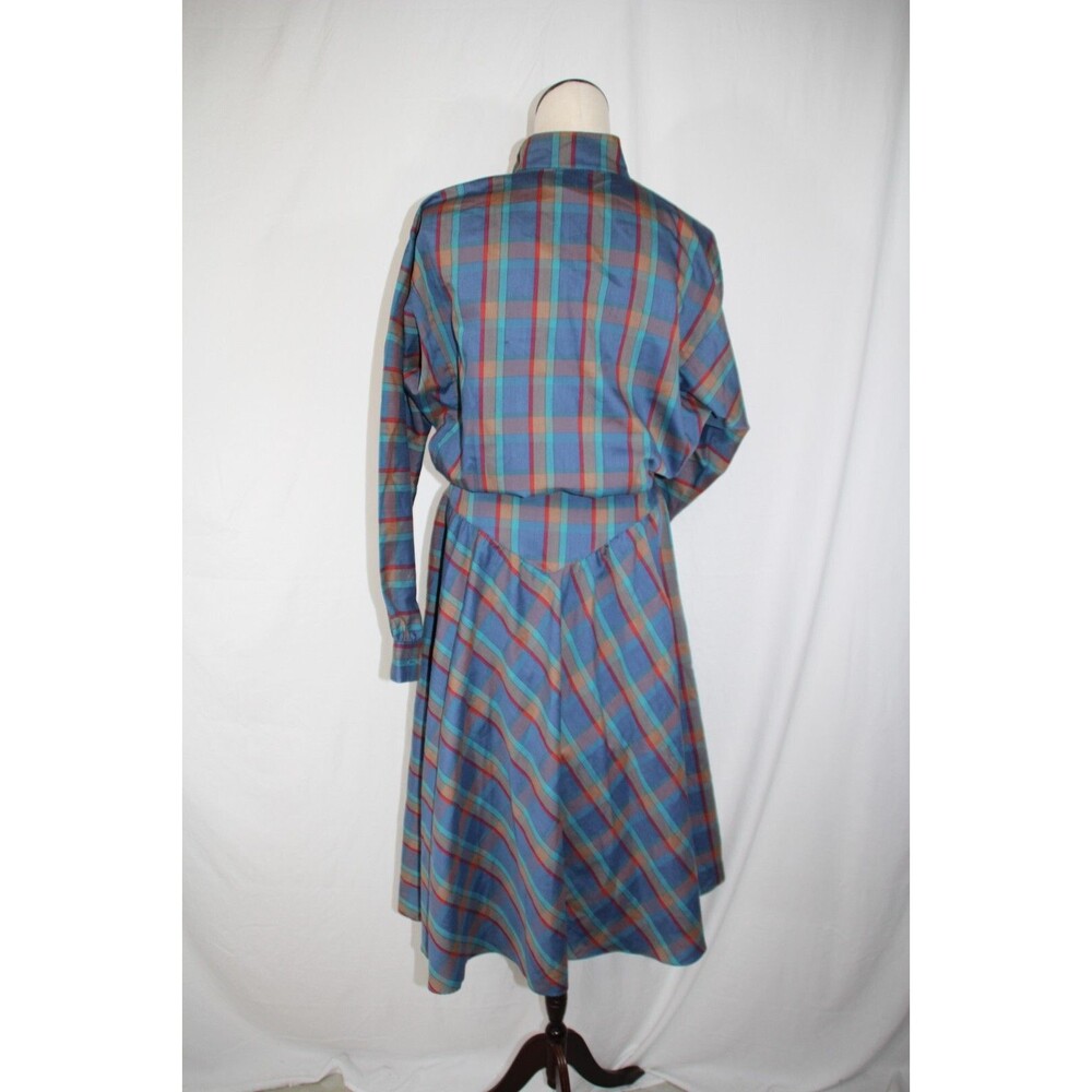 Vintage Jody California Multi Colored Plaid Hippie Prairie 80s Dress Sz 5/6 SM - Picture 11 of 15